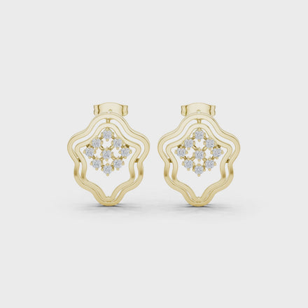 Floral diamond stud earrings