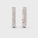 Gold marquise diamond hoop earrings for women