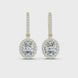 Oval halo lab grown diamond drop earrings in gold by Signora Jewels