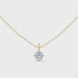 Minimal cushion cut solitaire diamond pendant in gold with lab grown diamond by Signora Jewels