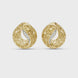 Diamond dome stud earrings in gold with pavé diamonds