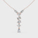Mixed shape diamond drop pendant in gold with marquise, pear, emerald and princess cut lab grown diamonds by Signora Jewels