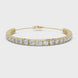 Graduated lab grown diamond tennis bracelet in yellow gold white gold and rose gold with round brilliant diamond design