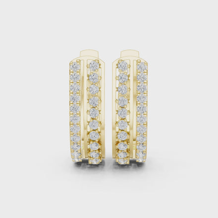 Diamond hoop stud earrings