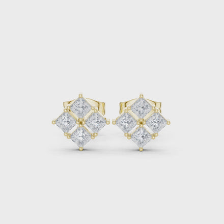 Princess diamond stud earrings