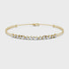 Contemporary multi shape lab grown diamond chain bracelet with pear oval marquise and emerald cut diamonds in yellow white and rose gold