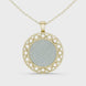 Round diamond medallion pendant in gold with lab grown diamonds by Signora Jewels