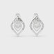 Diamond leaf stud earrings in gold with pavé diamonds