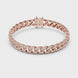 Iced Cuban link lab grown diamond bracelet in yellow gold white gold and rose gold with pave set round diamonds
