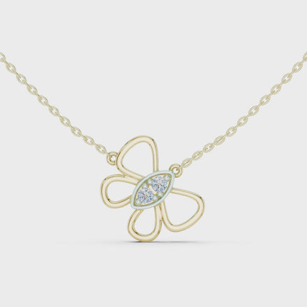 Butterfly diamond pendant in gold with lab grown diamonds by Signora Jewels