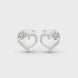 Floral heart diamond earrings for women