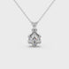 Asscher cut crown solitaire pendant in gold featuring a 5.00 MM gemstone secured in an elegant six-prong crown setting