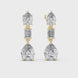 Pear and emerald cut lab grown diamond drop earrings in gold by Signora Jewels