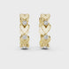 Gold heart diamond hoop earrings for women