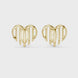 Open heart stud earrings in gold with modern minimal design by Signora Jewels