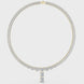 Emerald cut diamond drop necklace