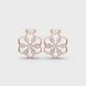Floral diamond stud earrings in gold with lab grown diamonds by Signora Jewels
