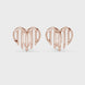 Open heart stud earrings in gold with modern minimal design by Signora Jewels