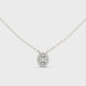 Minimal oval halo diamond pendant in gold with lab grown diamonds by Signora Jewels