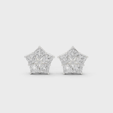 Star shape diamond earrings for women