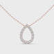 Minimal pear shape diamond teardrop pendant in gold with lab grown diamonds by Signora Jewels