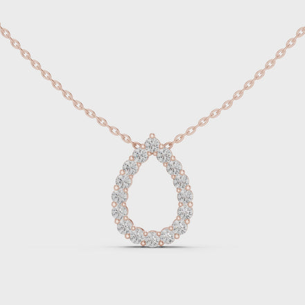 Minimal pear shape diamond teardrop pendant in gold with lab grown diamonds by Signora Jewels