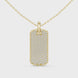 Pavé diamond rectangle dog tag pendant in gold with lab grown diamonds by Signora Jewels