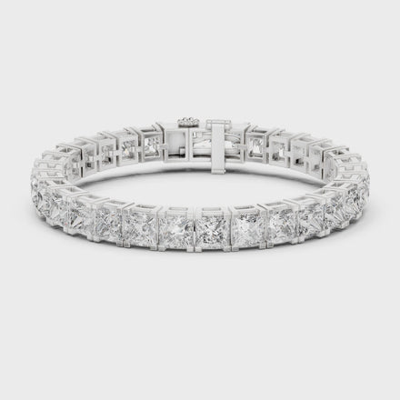 Luxury princess cut diamond tennis bracelet in gold with lab grown diamonds by Signora Jewels