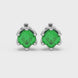 Asscher cut crown stud earrings in gold featuring 5.00 MM gemstones secured in a decorative six-prong crown setting