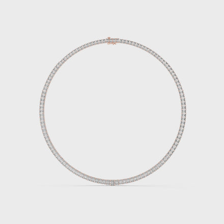Emerald cut diamond tennis necklace