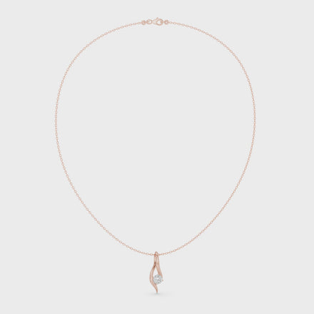 Solitaire twist diamond pendant necklace