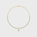Luxury round diamond drop necklace with pear-shaped pendant and graduated diamond setting