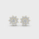 Flower diamond stud earrings