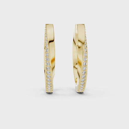 Gold diamond hoop earrings for women