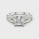 Ladies Asscher split shank diamond ring in gold with Asscher and round lab grown diamonds by Signora Jewels