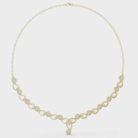 Floral vine diamond necklace