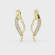 Wave diamond stud earrings in gold with round lab grown diamonds