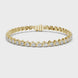 Classic round lab grown diamond bracelet in yellow gold white gold and rose gold with sleek tennis bracelet design