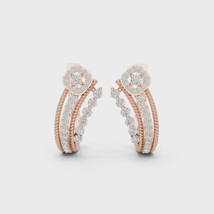 Diamond crossover hoop earrings in gold by Signora Jewels