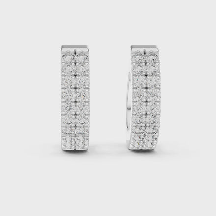 Gold diamond huggie hoop earrings for women