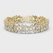 Multi shape lab grown diamond tennis bracelet with clustered round diamond design in yellow white and rose gold