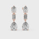 Pear and emerald cut lab grown diamond drop earrings in gold by Signora Jewels