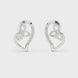 Heart diamond stud earrings in gold with round lab grown diamonds