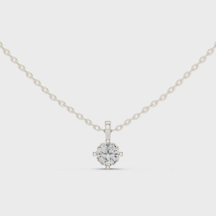 Minimal cushion cut solitaire diamond pendant in gold with lab grown diamond by Signora Jewels