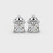 Asscher cut gemstone stud earrings in gold with four-prong basket setting and screw-back closure