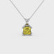 Yellow Asscher cut gemstone pendant in gold featuring a crown-inspired eight-prong solitaire setting