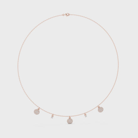 Diamond charm station necklace