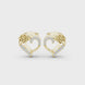 Floral heart diamond earrings for women