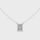 Minimal emerald cut solitaire diamond pendant in gold with lab grown diamond by Signora Jewels