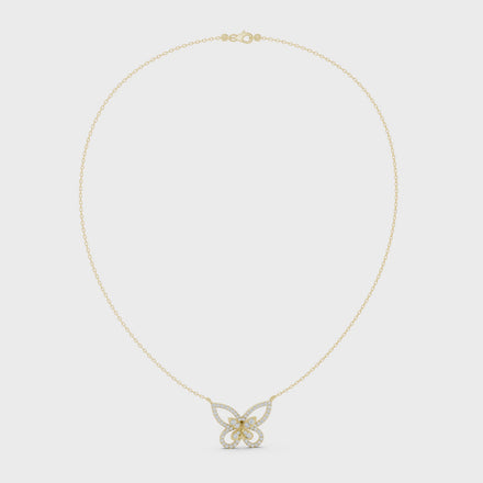 Butterfly diamond necklace with delicate open wing design